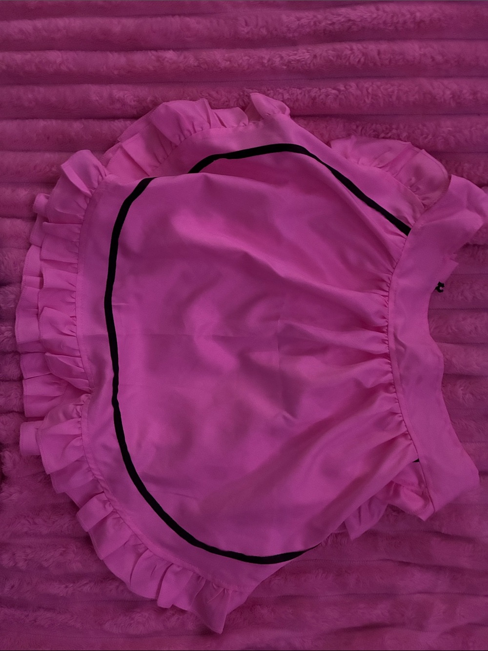 Pink Ruffled Skirt cover with Black Trim